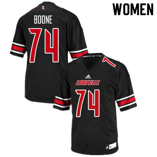 Women #74 Adonis Boone Louisville Cardinals College Football Jerseys Sale-Black
